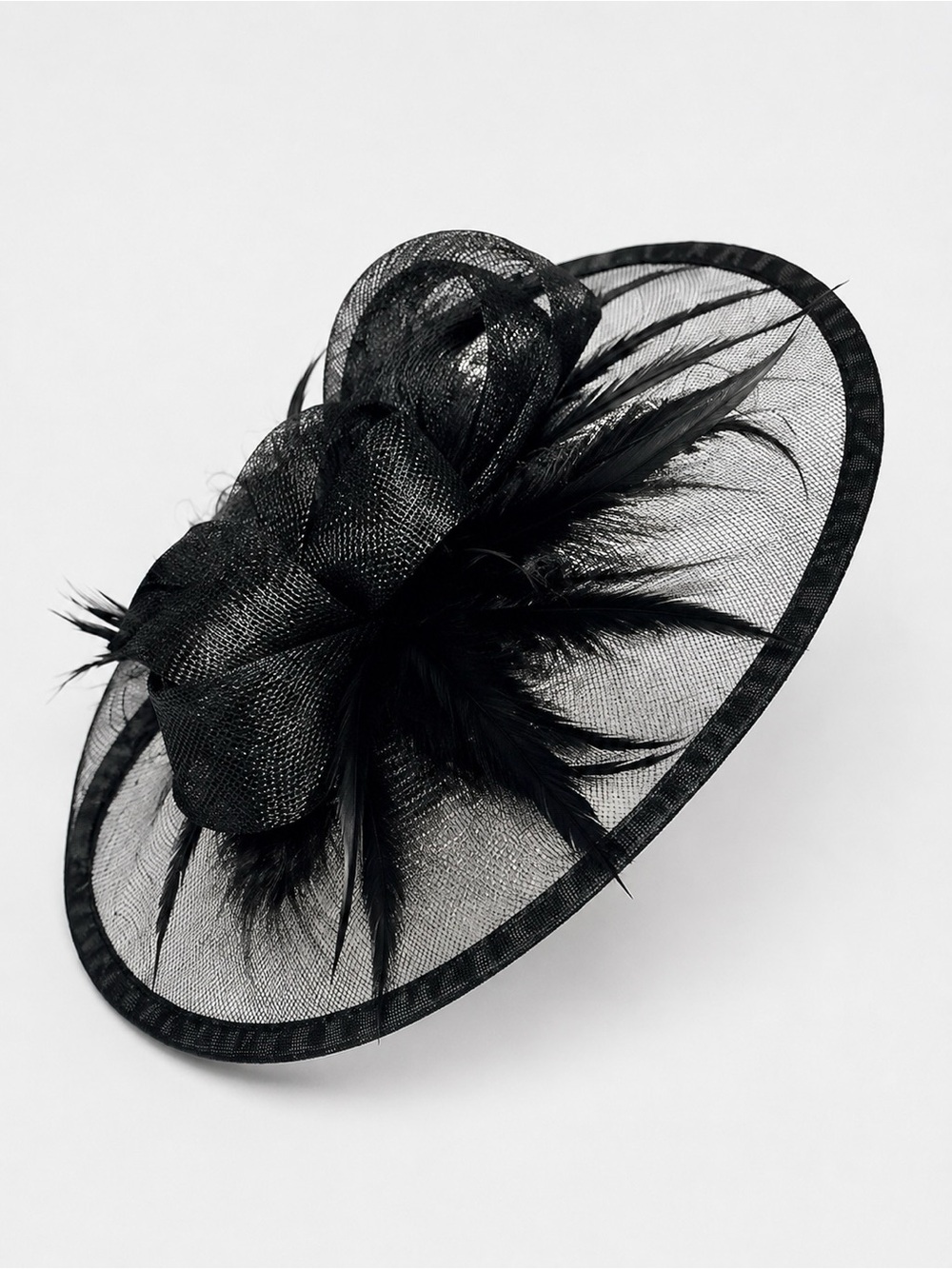 Elegant Black Fascinator Derby Hat